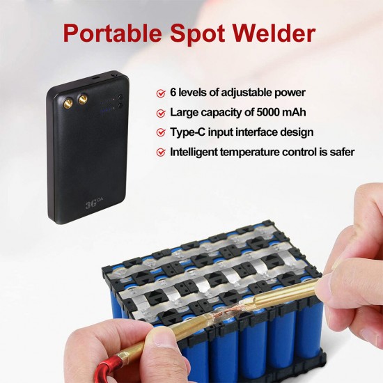 Portable Spot Welder Handheld 6 Gears Adjustable Mini Spot Welding Machine with Quick Release Pens for 18650 Battery Spot Welder