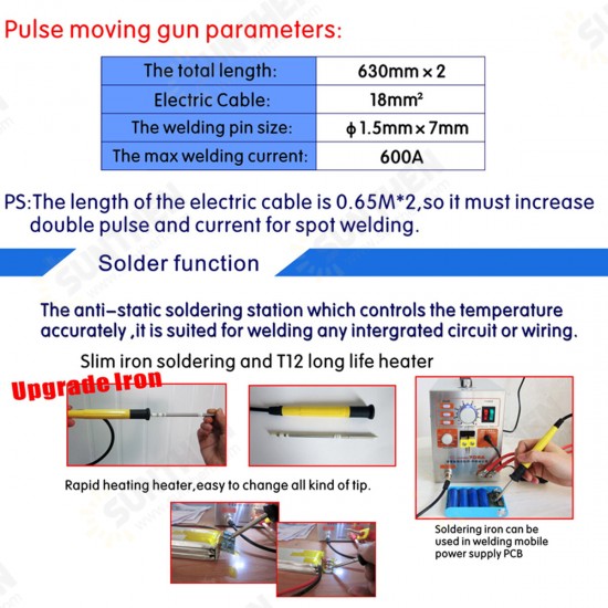 709AD 2.2KW 110V/220V Spot Welder High Power Battery Digital Mobile Soldering Welding Machine 18650 Pulse Spot Weld Machine