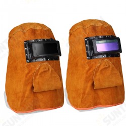 Solar Auto Darkening Filter Lens Welder Leather Hood Breathable Helmet Mask with Glasses Solar Auto Darkening Filter Lens Welder Leather Hood Breathable Helmet Mask with Glasses