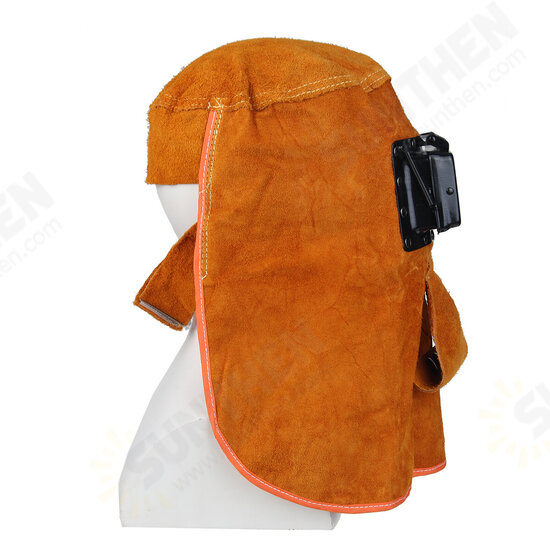 Solar Auto Darkening Filter Lens Welder Leather Hood Breathable Helmet Mask with Glasses