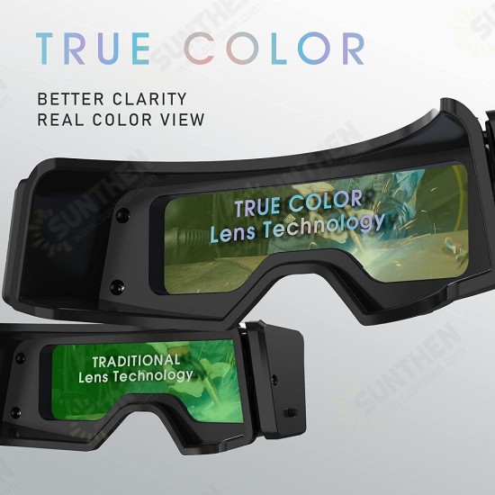 TX-R00 True Color Auto Darkening Welding Goggles Welding Glasses Welding Helmet for TIG MIG ARC Plasma Cut with Grinding