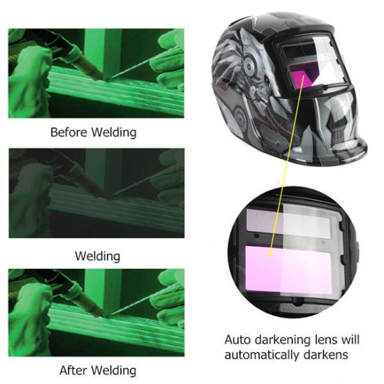 Transforme Solar Auto Darkening Welding Helmet TIG MIG Welder Lens Mask