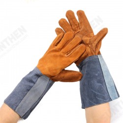 Welding Gloves Welders Work Soft Cowhide Leather Plus Gloves for Protecting Hand Tool
