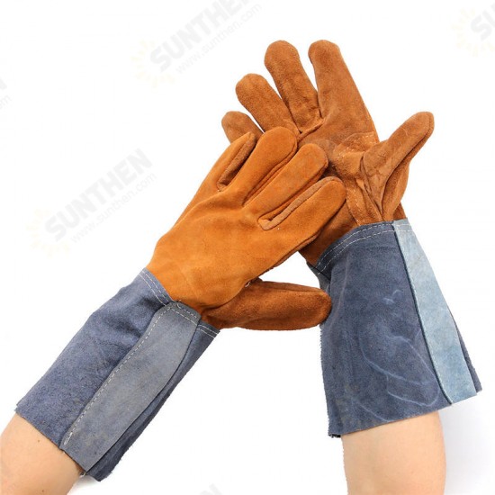 Welding Gloves Welders Work Soft Cowhide Leather Plus Gloves for Protecting Hand Tool