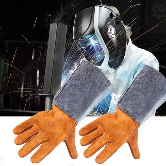 Welding Gloves Welders Work Soft Cowhide Leather Plus Gloves for Protecting Hand Tool