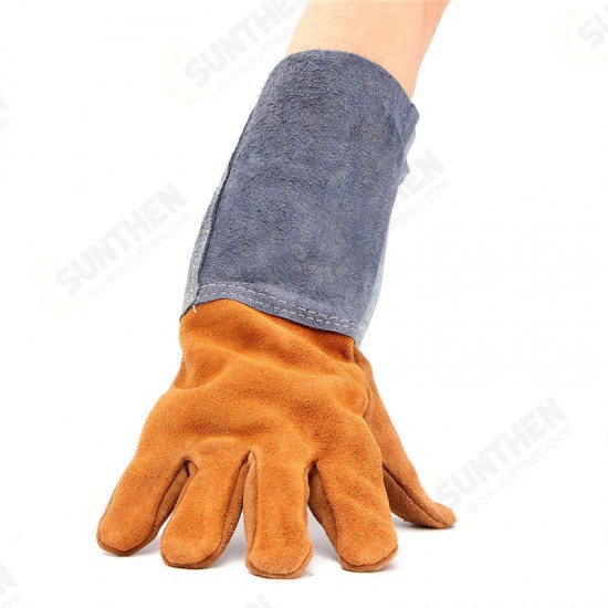 Welding Gloves Welders Work Soft Cowhide Leather Plus Gloves for Protecting Hand Tool