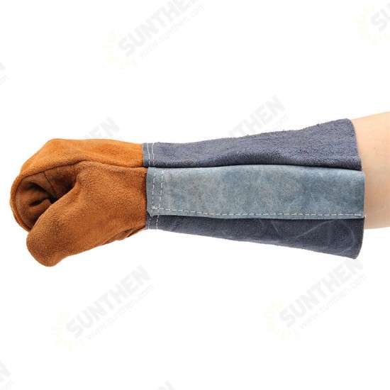 Welding Gloves Welders Work Soft Cowhide Leather Plus Gloves for Protecting Hand Tool