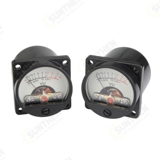 2pcs 500VU Panel VU Meter Audio Level Meter 6-12V Audio Level with Warm BackLight