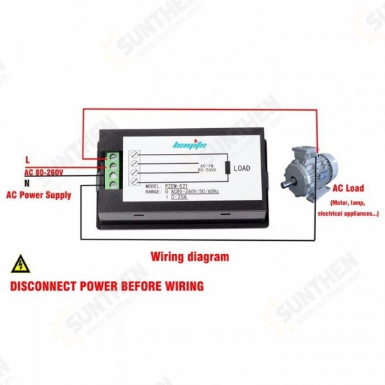 021 4 in 1 LCD Voltage Current Active Power Energy Meter Blue Backlight Panel