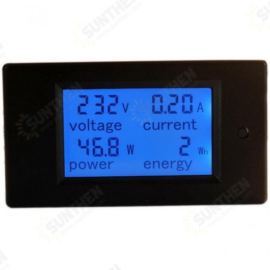 021 4 in 1 LCD Voltage Current Active Power Energy Meter Blue Backlight Panel