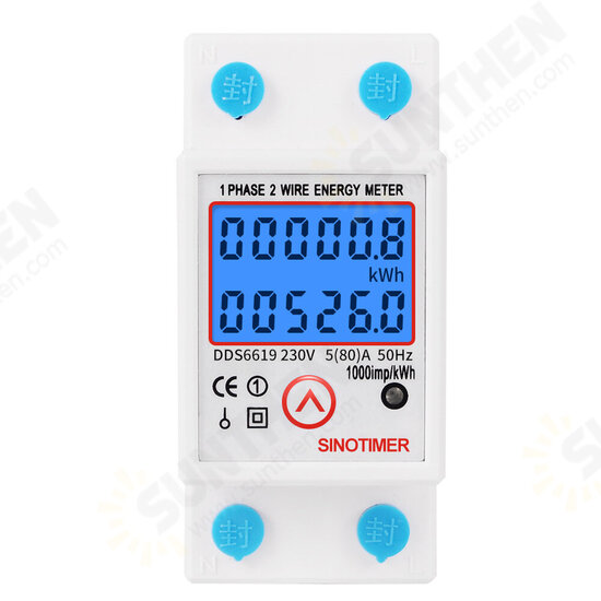 DDS6619-526L-2 230V Reset and Reset Backlight Display Single-phase Rail Multi-function Energy Meter