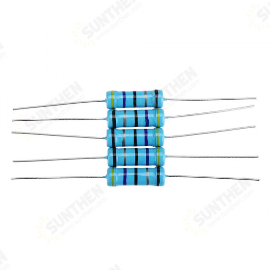 100pcs 3W 47R 47 ohm Metal Film Resistor 1% Error 3w DIP Color Ring Resistance