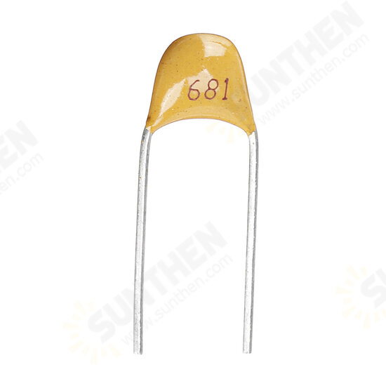 100pcs 680pF 5.08MM 681P 50V Multilayer Monolithic Ceramic Capacitor