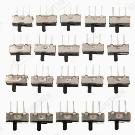 100pcs SS12D00G3 2 Position SPDT 1P2T 3 Pin PCB Panel Mini Vertical Slide Toggle Switch