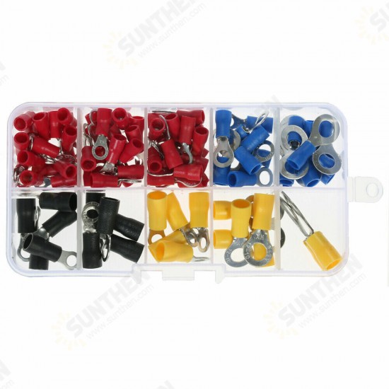 102Pcs Ring Terminal Crimp Connector with Plastic Box