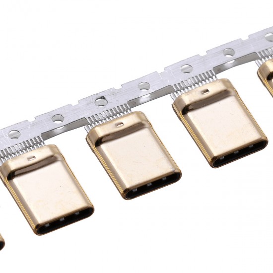 10PCS 3.1 TYPE-C Stretch Male Shell Full Gold-Plated 1U 24P Double-Sided Splint 0.9 Card Hook Foot L=10.65MM