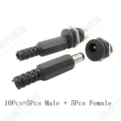 10PCS (5Pairs) 12V 3A 5.5 x 2.1mm Plastic Male Plugs DC022 DC Power Socket Female Jack Screw Nut Panel Mount Connector 10PCS (5Pairs) 12V 3A 5.5 x 2.1mm Plastic Male Plugs DC022 DC Power Socket Female Jack Screw Nut Panel Mount Connector