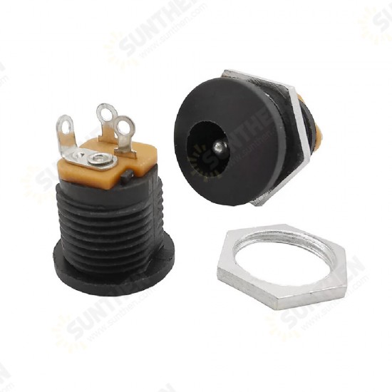 10PCS (5Pairs) 12V 3A 5.5 x 2.1mm Plastic Male Plugs DC022 DC Power Socket Female Jack Screw Nut Panel Mount Connector