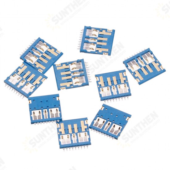 10PCS COB Connector USB 3.0 Male h1.05 Ultra-Thin 9Pin Isometric