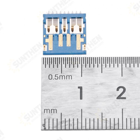 10PCS COB Connector USB 3.0 Male h1.05 Ultra-Thin 9Pin Isometric