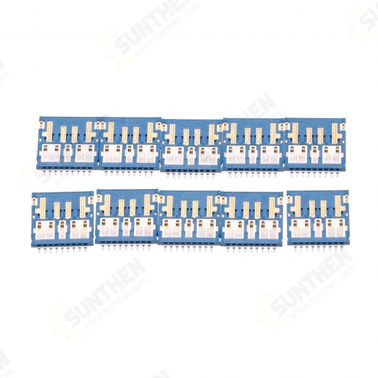 10PCS COB Connector USB 3.0 Male h1.05 Ultra-Thin 9Pin Isometric