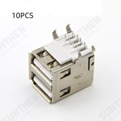 10PCS Double Layer 90 Degree Bending USB2.0 Female Socket Double USB Charging Interface Mobile Power USB Connector 10PCS Double Layer 90 Degree Bending USB2.0 Female Socket Double USB Charging Interface Mobile Power USB Connector