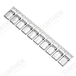 10PCS TYPE-C 3.1 Upright 24p Patch Male 180 Degrees With Grounding Foot Fixed Riveting Male L=11.1MM 10PCS TYPE-C 3.1 Upright 24p Patch Male 180 Degrees With Grounding Foot Fixed Riveting Male L=11.1MM