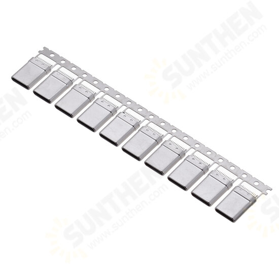 10PCS Type C 3.1 Splint Male 24p Splint 0.8 With Clamp Foot Riveting Shell Full Function