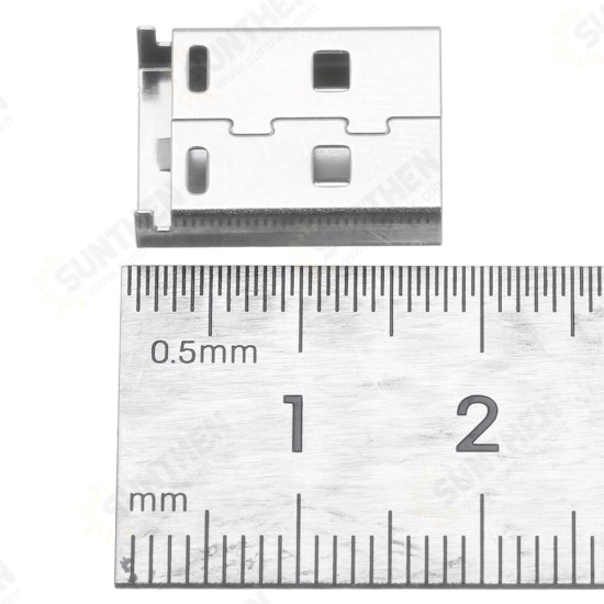 10PCS USB AM 3.0 Welding Plate Type High Current Male Short Body 17.0mm 5p Green Two-Piece Iron Shell High Current