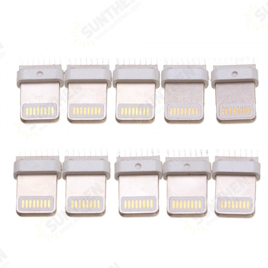 10PCS USB Apple 16pin Male Wide-Foot Round Rubber (7.3mm*1.5mm) Splint 0.8mm Square Head Integrated Plug