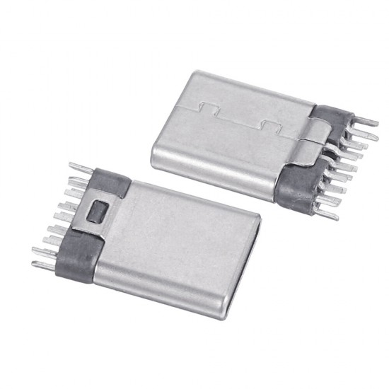 10PCS USB TYPE-C3.1 20pin Male Riveting Simple Version Black Glue Connector