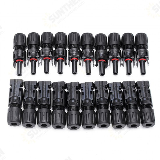 10Pairs MC4 Connector Male And Female MC4 Solar Panel Connector 30A 1000V For PV Cable 2.5/4/6mm Solar Panel Connect