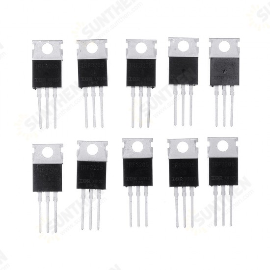 10Pcs IRF3205 IRF3205PBF MOSFET MOSFT 55V 98A 8mOhm 97.3nC TO-220 Transistor