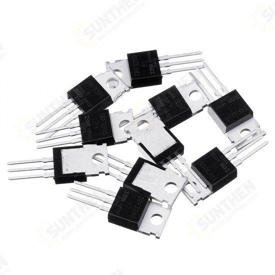 10Pcs IRF3205 IRF3205PBF MOSFET MOSFT 55V 98A 8mOhm 97.3nC TO-220 Transistor