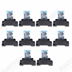 10Pcs LY2NJ Relay DC12V DC24V AC110V AC220V Small Relay 10A 8 Pins Coil DPDT With Socket Base 10Pcs LY2NJ Relay DC12V DC24V AC110V AC220V Small Relay 10A 8 Pins Coil DPDT With Socket Base