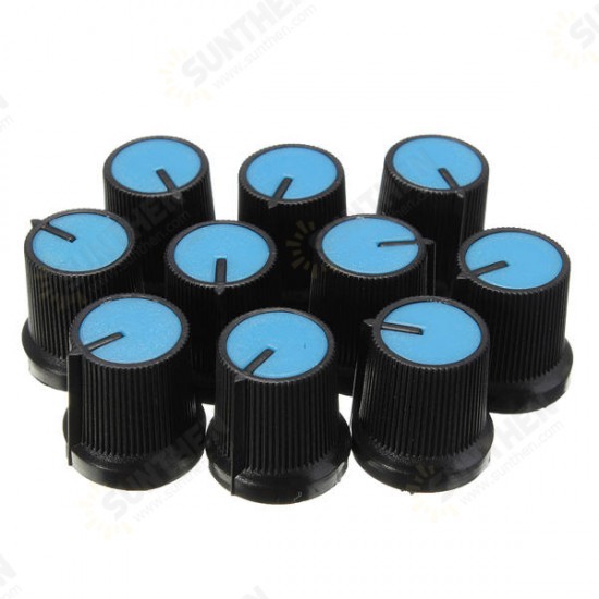 10Pcs Plastic For Rotary Taper Potentiometer Hole 6mm Knob 10Pcs Plastic For Rotary Taper Potentiometer Hole 6mm Knob