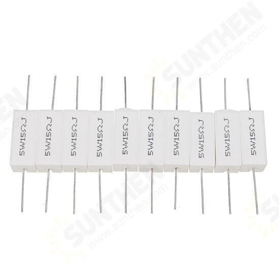 10pcs 5W 15 ohm 15R Ceramic Cement Resistor