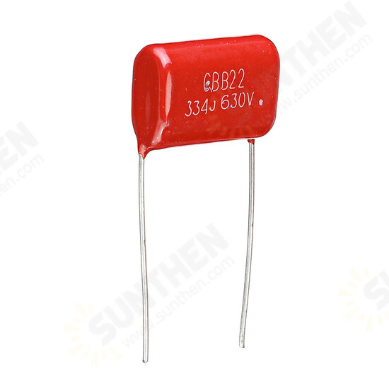 10pcs 630V334J 0.33UF Pitch 15MM 630V 334 330NF CBB Polypropylene Film Capacitor