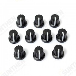10pcs 6mm Shaft Hole Dia Plastic Threaded knurled Potentiometer Knobs Caps 10pcs 6mm Shaft Hole Dia Plastic Threaded knurled Potentiometer Knobs Caps