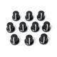 10pcs 6mm Shaft Hole Dia Plastic Threaded knurled Potentiometer Knobs Caps