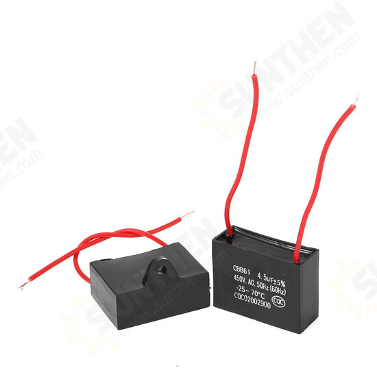 10pcs CBB61 450V 4.5uf Starting Capacitance AC Fan Capacitor CBB Motor Run Capacitor 450V 4.5MF