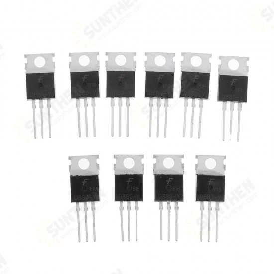 10pcs D880 TO220 Transistor D880 (Y) NPN Silicon Power Transistors 3A / 60V / 30W TO-220 - A1265 2SD880