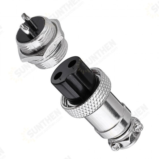 10pcs GX16-2 Pin Male And Female Diameter 16mm Wire Panel Connector GX16 Circular Aviation Connector Socket Plug