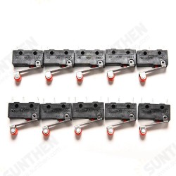 10pcs Roller Lever Arm PCB Terminals Micro Limit Normal Open/Close Switch KW12-3 10pcs Roller Lever Arm PCB Terminals Micro Limit Normal Open/Close Switch KW12-3