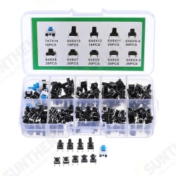 180Pcs 10 Values Tactile Push Button Switch Mini Momentary Tact Assortment Kit DIY 180Pcs 10 Values Tactile Push Button Switch Mini Momentary Tact Assortment Kit DIY