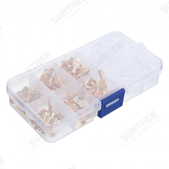 180Pcs Quick Splice 2.8mm 4.8mm 6.3mm Male and Female Wire Spade Connector Wire Crimp Terminal Block with Insulating Assortment