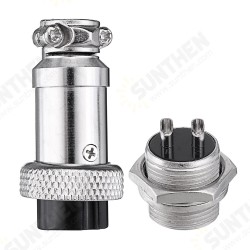 1Set GX16-2 Pin Male And Female Diameter 16mm Wire Panel Connector GX16 Circular Aviation Connector Socket Plug 1Set GX16-2 Pin Male And Female Diameter 16mm Wire Panel Connector GX16 Circular Aviation Connector Socket Plug