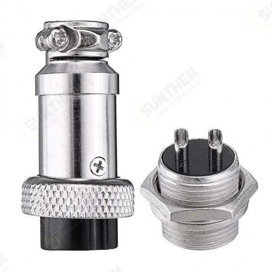 1Set GX16-2 Pin Male And Female Diameter 16mm Wire Panel Connector GX16 Circular Aviation Connector Socket Plug