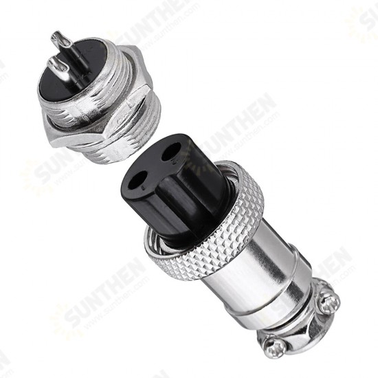 1Set GX16-2 Pin Male And Female Diameter 16mm Wire Panel Connector GX16 Circular Aviation Connector Socket Plug