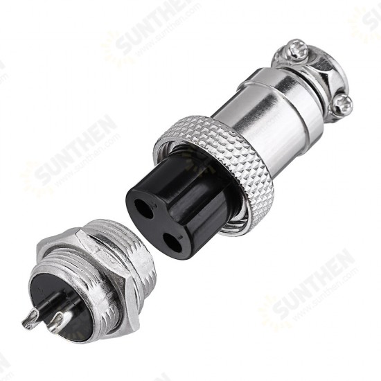 1Set GX16-2 Pin Male And Female Diameter 16mm Wire Panel Connector GX16 Circular Aviation Connector Socket Plug